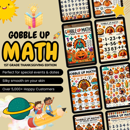 Gobble up Maths : 1st grade Thanksgiving Edition