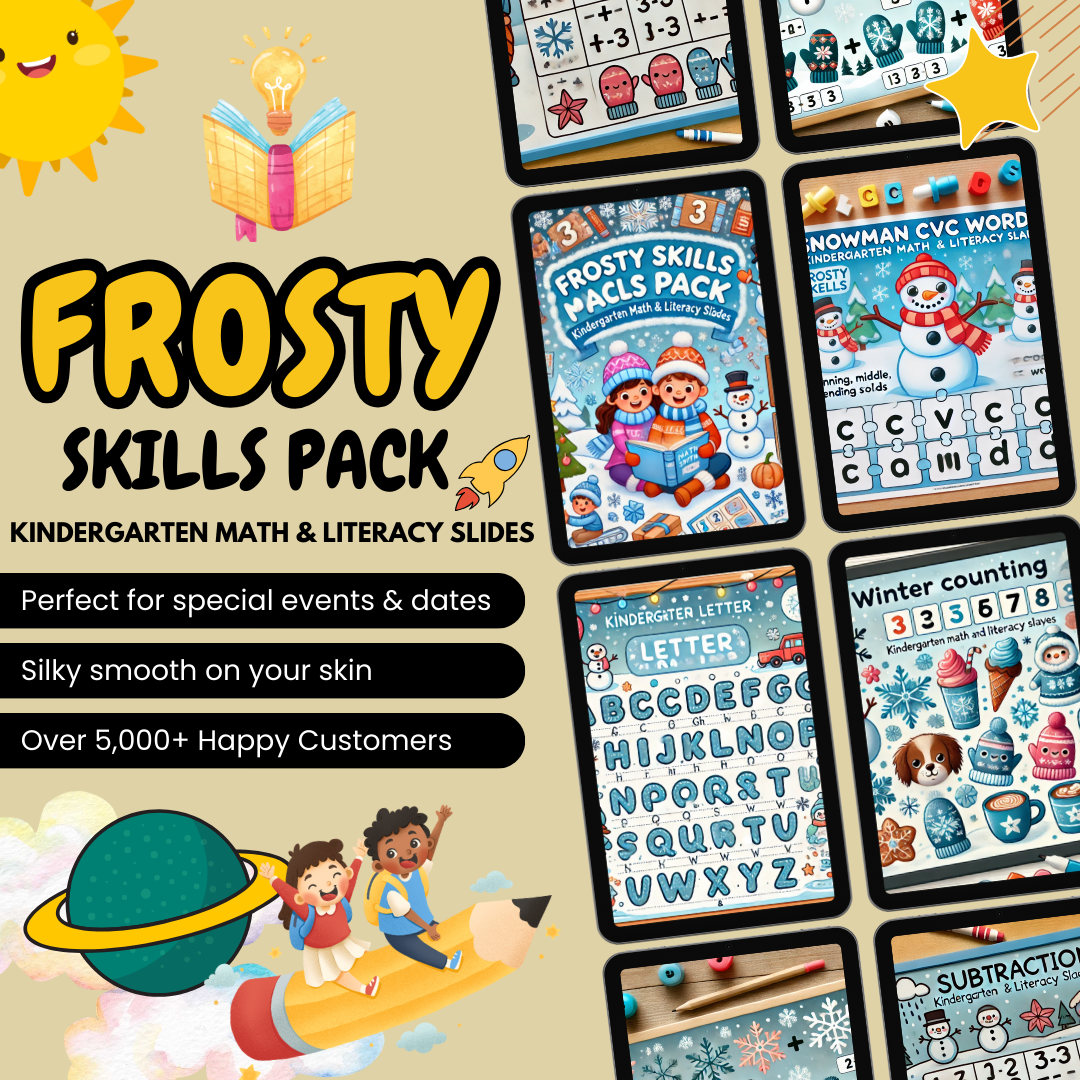 Frosty Skills Pack - Kindergarten Math & Literacy Slides