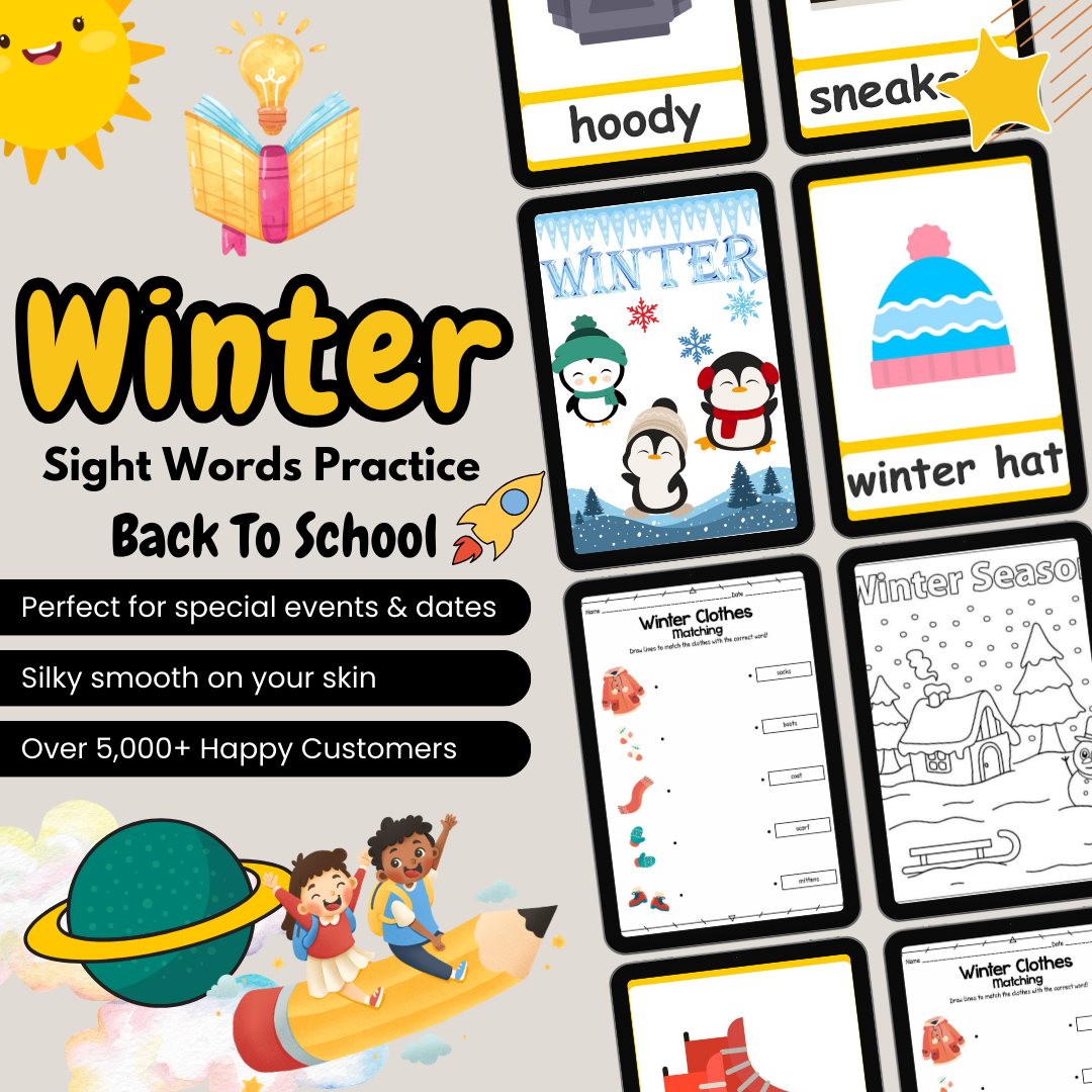 Winter Sight Words Practice - Back to School