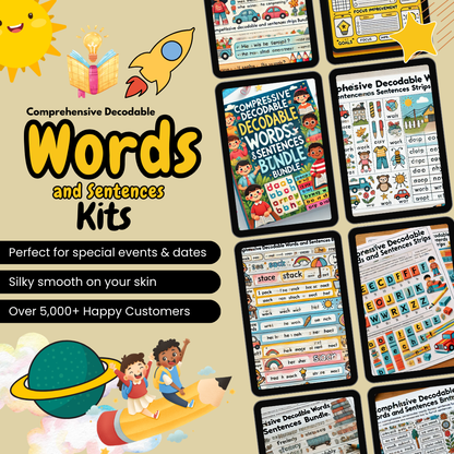 Comprehensive Decodable Words and Sentences Strips Bundle