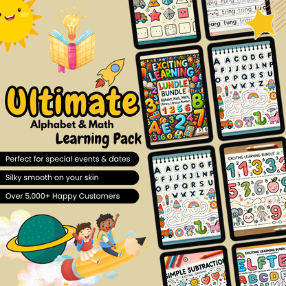 Exciting Learning Bundle: Alphabet, Math, Literacy, and Numbers